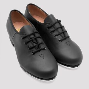 Bloch Black Leather Jazz Tap Oxford Classic Dance Recital Performance Shoes 11.5